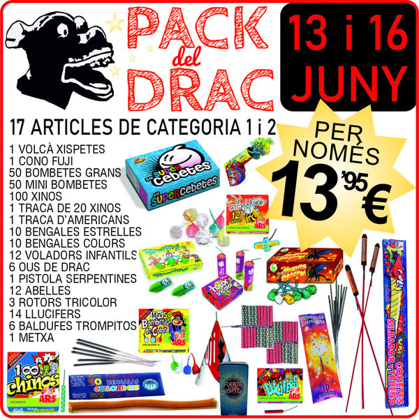 PACK DEL DRAC(Promoció online  13 i 16 de Juny)