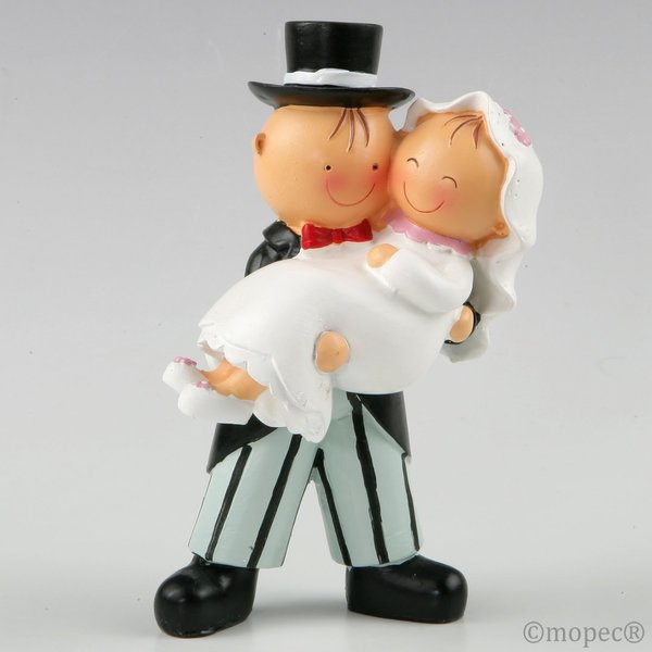 Figura per pastís Pit&Pita novia en braços 16cm