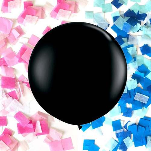 Globo làtex R36 negre inflat amb heli nen/nena