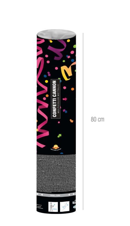 Cano confeti de paper metalizat 80cm Multicolor